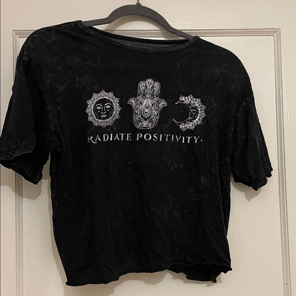 Black Graphic Tee with Positive Message